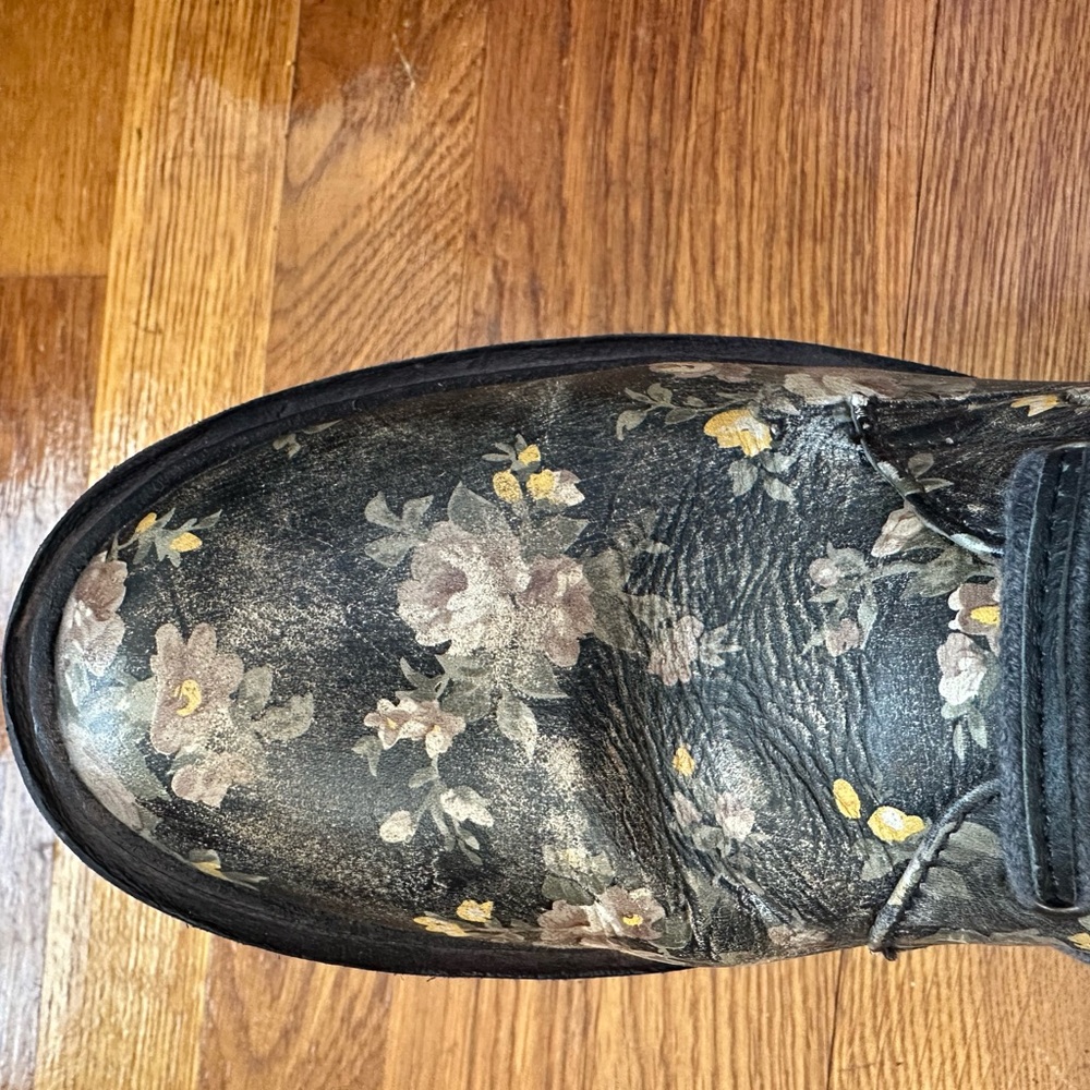 Free People Santa Fe Black Floral Combat Boots - Picture 7 of 9